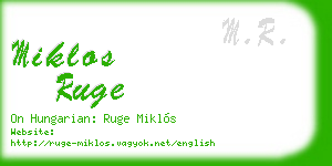 miklos ruge business card